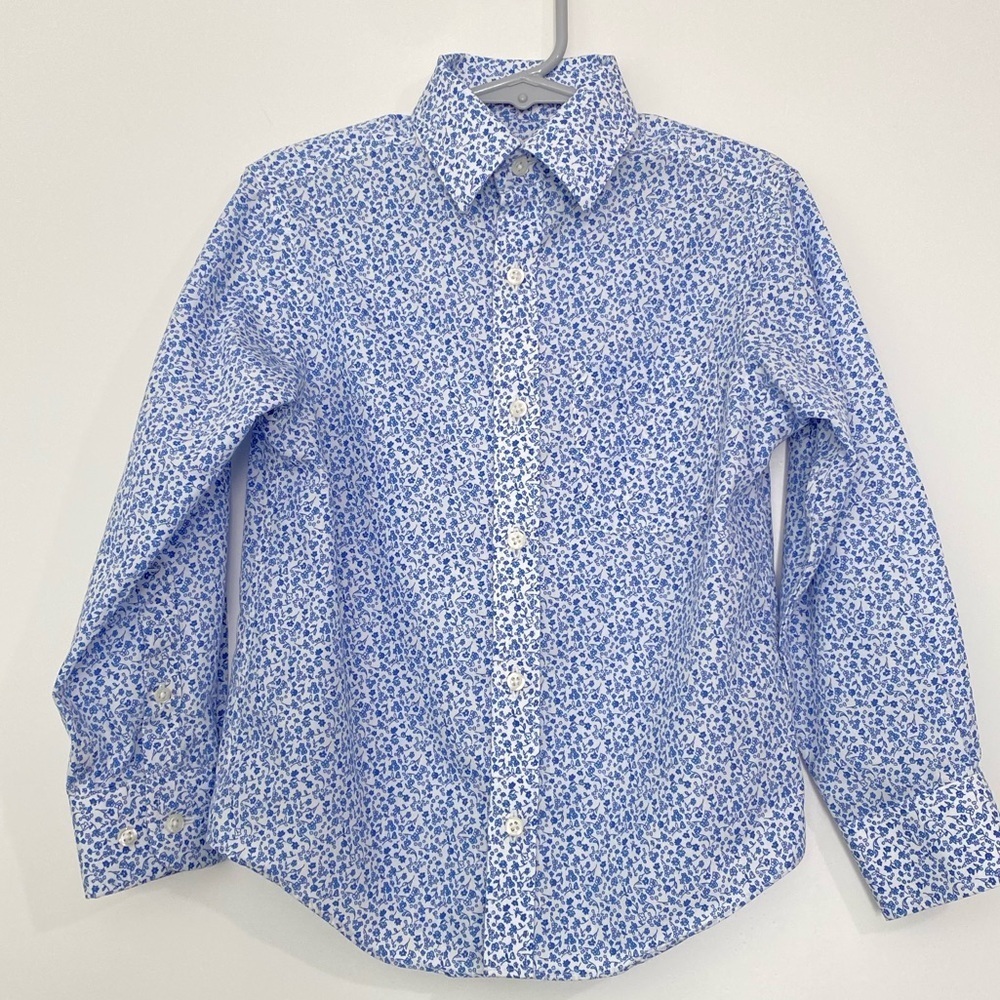 Boys Class Club Long Sleeve Point Collar Floral Button Down Shirt - Picture 2 of 8